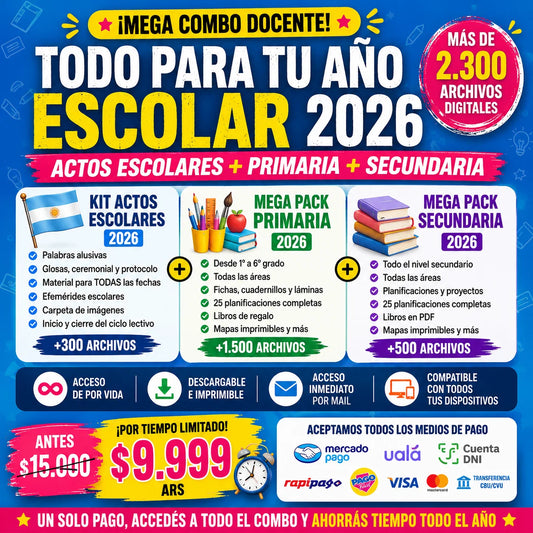 SUPER KIT DOCENTES 2026 - ACTOS + PRIMARIA + SECUNDARIA (DIGITALES – IMPRIMIBLES)