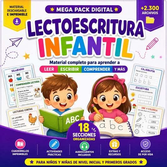 SUPER PACK MATERIAL LECTOESCRITURA (DIGITAL - IMPRIMIBLE)